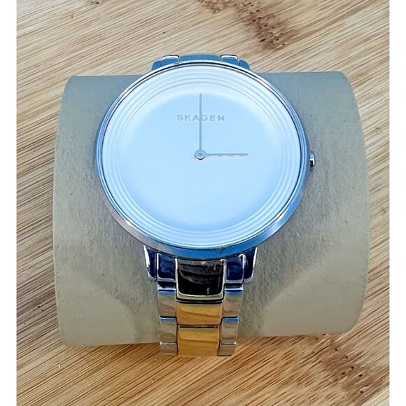Skagen Ditte Silver Dial Two-tone Stainless Steel Ladies Watch SKW2339 Needs Bat - Picture 3 of 7